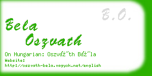 bela oszvath business card